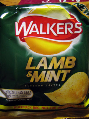 Walker's Lamb and Mint Flavour Crisps