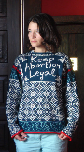Keep Abortion Legal sweater by Lisa Anne Auerbach