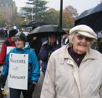 Photo: granny at a political rally, October 2005.